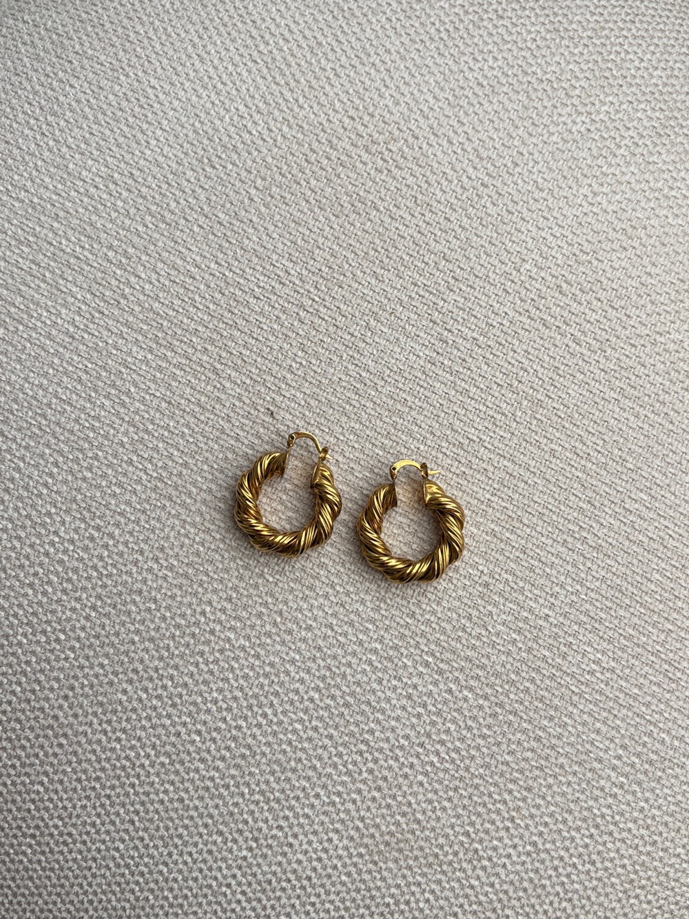 Twisted Rope Mini Hoop Earrings in Gold - Women's Jewelry